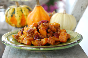 Cinnamon-Roasted Butternut Squash with Dried Cranberries
