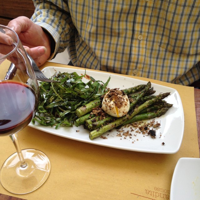 La Bandita Townhouse asparagus with egg and spring truffle | tiny farmhouse