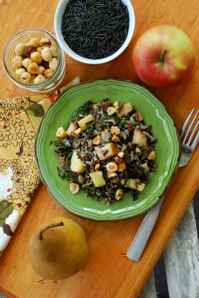 whole-grains-month-contest-wild-rice-fall-fruit-salad-from-above | tiny farmhouse