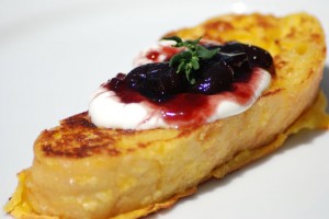 French Toast with Sour Cream and Jam